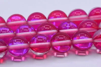 8MM Rose Red Mystic Aura Quartz Beads Round Loose Beads • $5.79