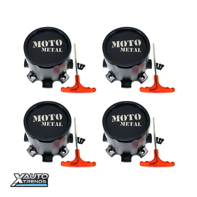 4 X Moto Metal DUALLY REAR Wheel Center Cap Satin Black 1079L171RMOSB-H124 • $399.99