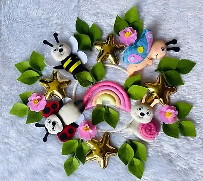 Baby Mobile Handmade Rainbow & Bugs Bee And Star Nursery Cot Mobile • $35