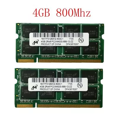 £8.39 • Buy 8GB 2x 4GB / 2G DDR2 800MHz PC2-6400S 200PIN Laptop RAM SODIMM For Micron Lot UK