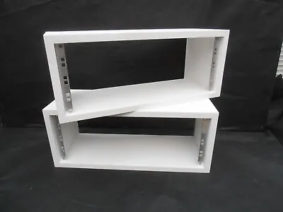 2 X 4u UNIT 19  INCH  MONITOR SPEAKER STAND RACK CABINET IN WHITE PRIMER • £66.99