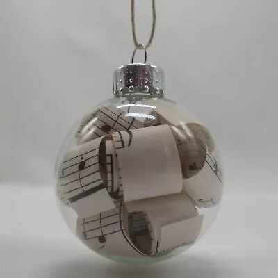 Sheet Music Christmas Ornament Clear Ornament Music Strip Ornament • $9.95