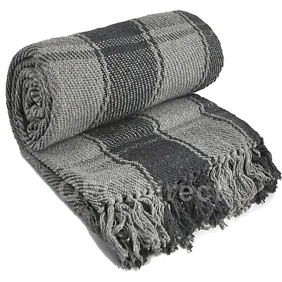 Large & XL Cotton Traditional Tartan Check Blanket Home Chair Sofa Bed Throws • £8.99