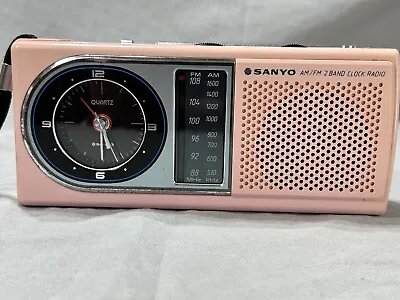 Vintage Pink Sanyo RPM-C5 AM/FM Alarm Clock Radio • $89.95