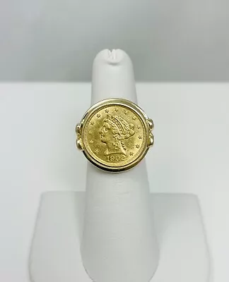 Vintage 1902 $2.50 Gold Coin 14k Ring (8217) • $758