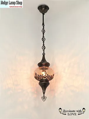 £68.11 • Buy Turkish Pendant Lights Moroccan Hanging Lamp Cracked Glass Laser Cut Pattern