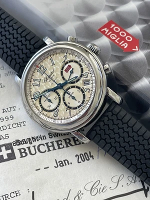 £3000 • Buy Chopard Mille Miglia 8331 39mm Silver Dial With Blue Hands