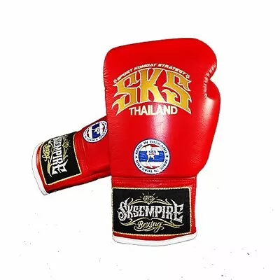 SKS EMPIRE Lace Up Competition Boxing Muaythai Gloves 8oz 10z Made In Thailand • $100