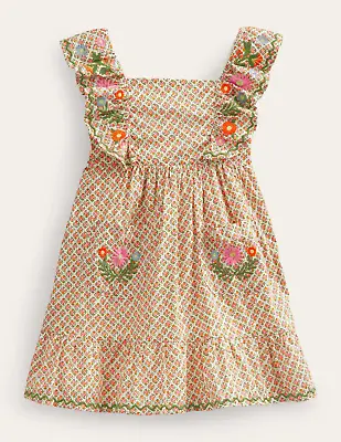 NWT Mini Boden Embroidered Pinafore Dress • $49