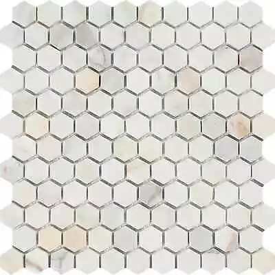 Calacatta Gold 1 X 1 Hexagon Mosaic Backsplash Wall Tile • $8.99