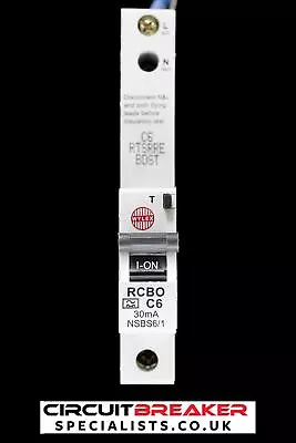 WYLEX 6 AMP CURVE C 6 KA 30 MA RCBO TYPE A NSBS6/1 • £10