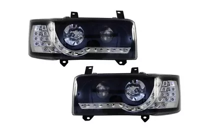 Hovedlyskastere LED DRL Look For VW T4 TRANSPORTER Daylight Svart Indikatorer Fr • $459.70