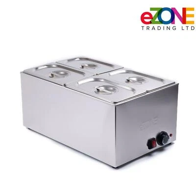 £129.99 • Buy EZone Commercial Bain Marie With 4x Gastronorm Pan Catering Wet Heat Food Warmer