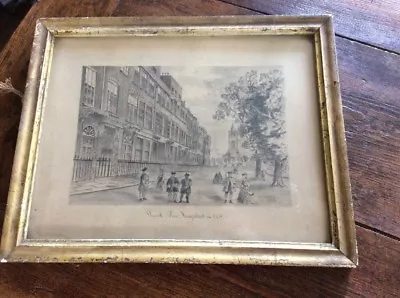 Pencil Drawing Church Row Hampstead In 1750 Antique London Pencil Drawing Naieve • £95