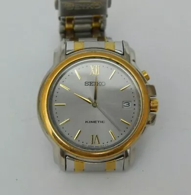 Seiko ~ Kinetic 5M620-OB20 Two Toned Men's Watch • $125