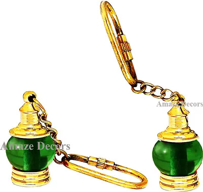 Vintage Style Brass Mini Nautical Lantern Keychain Ship Lantern Key Rings • $19.19