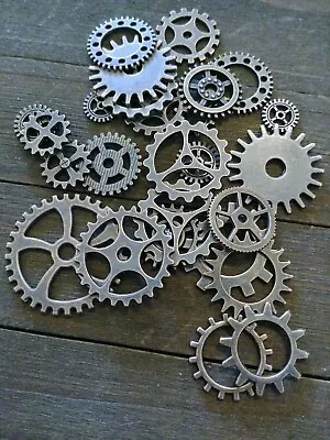 10 Clock Gears Cogs Parts Antiqued Copper Metal Steampunk Supplies Assorted Lot • $5.62