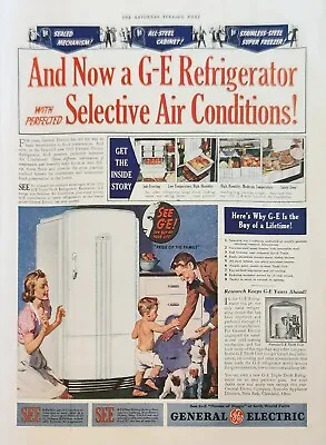 1939 General Electric Refrigerator Vintage Ad Selective Air Conditions • $13.95