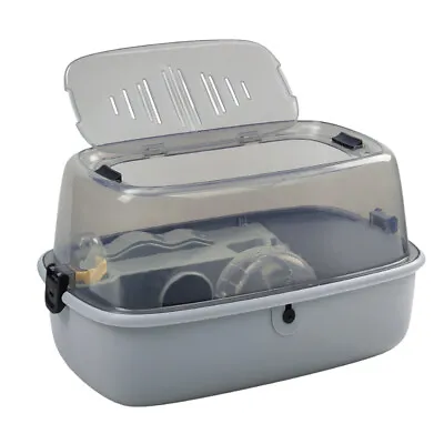 Hamster Cage Carrier Small Animal Travel House With Running Wheel Accessories • £16.95