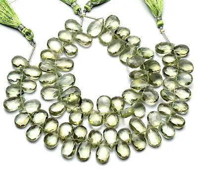 Jewelry Making Gem Beads Green Amethyst/Prasiolite Multiple Size Briolette 9  • $15.20