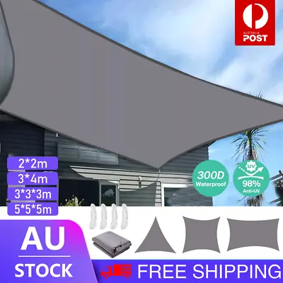 $18.55 • Buy Shade Sail Shade Cloth Grey Gray Sun Triangle Square Rectangle Heavy Duty Shades