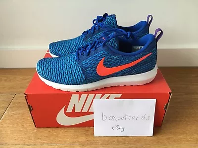 NIKE FLYKNIT ROSHE RUN Game Royal Size 10 DS 677243-401 • $183