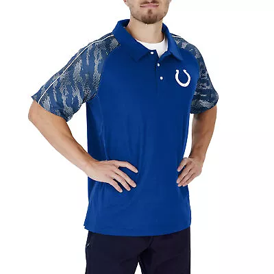 Zubaz NFL Men's Indianapolis Colts Elevated Field Polo W/ Viper Print Accent • $38