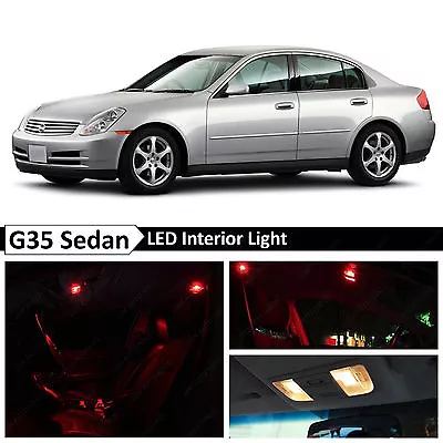 11x Red LED Lights Interior Package  2003-2006 G35 Sedan • $14.89