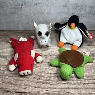 McDonalds Ty Teenie Beanie Babies Lot Of 4 Waddle Spike Snort Speedy • $8