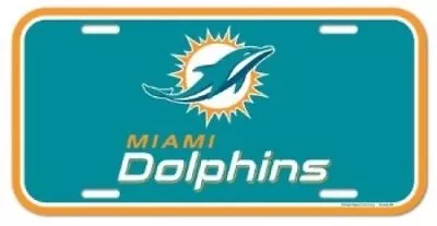 Miami Dolphins License Plate Car Truck SUV Durable Tag NFL Fish Football • $10.95