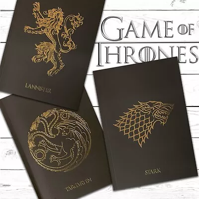 Official Game Of Thrones Stark Lannister Targaryen Notebook Notepad Merchandise • £5.98
