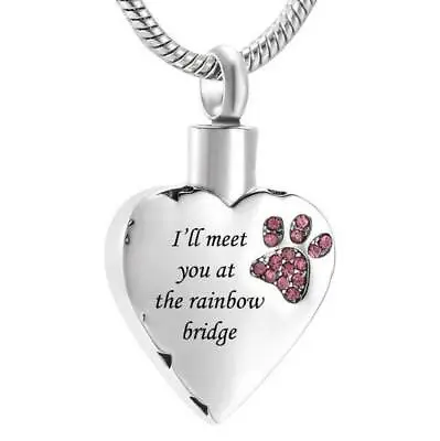 £14.95 • Buy Pet Cat Dog Keepsake Heart Cremation Urn Pendant Ashes Necklace Funeral Memory P
