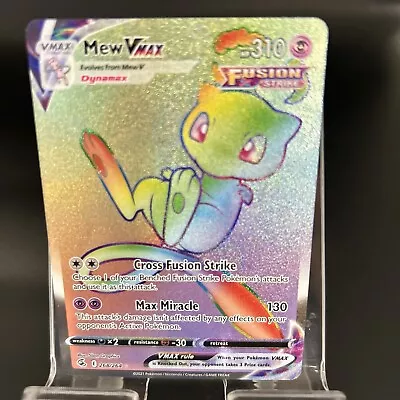Mew Vmax Rainbow Fusion Strike 268/264 Secret Rare Pokemon TCG NM • $5