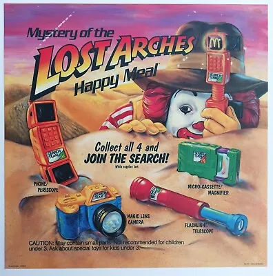 McDonald’s LOST ARCHES Happy Meal TRANSLITE Sign Poster  1991 • $14.95
