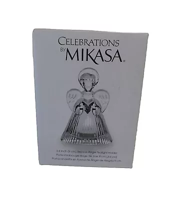 Angel Tea Light Holder 3.5  Celebrations By Mikasa Rejoice Christmas Glass NEW • $7.95