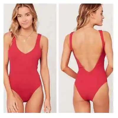 L*Space Arizona One Piece Bathing Suit 8 Red NWT • $58