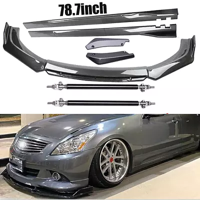 For Infiniti G35 Carbon Fiber Side Skirt Rear & Front Bumper Lip Splitter Rods • $159.99