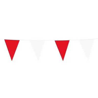 £3.69 • Buy Plain Red And White Plastic Flag 10 Metre Bunting Flags Party Decoration
