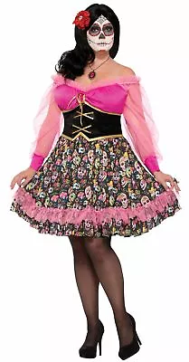 Women's Day Of The Dead Senorita Costume Fancy Dress Spanish Mexican Plus Size • $46.95