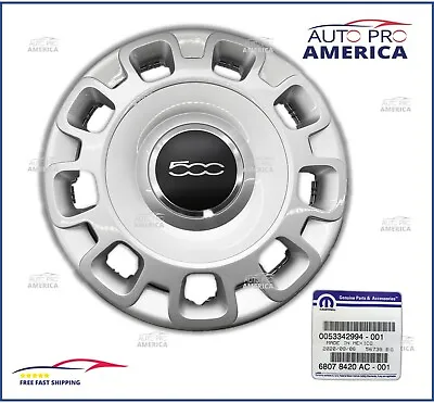 NEW OEM MOPAR 2012-2019 FIAT 500 Fits 15  STEEL WHEELS COVER HUB CAP 68078420AC • $142.50