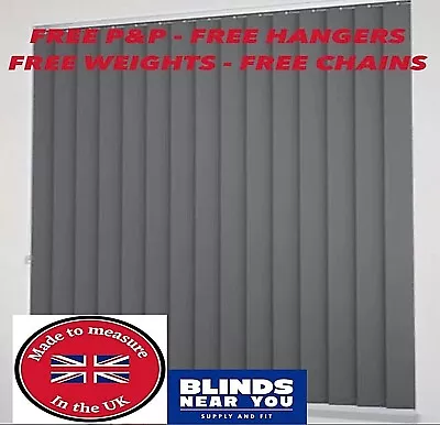 Blackout Vertical Blind Slats Grey Replacement Louvre Blinds 89mm (3.5 ) Wide • $1.79