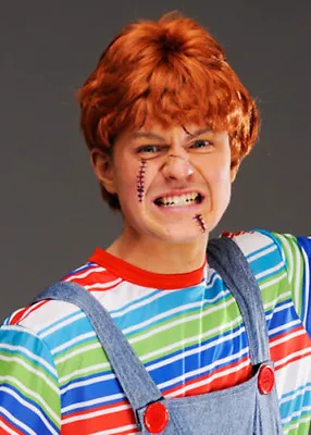 Halloween Mens Chucky Style Adult Fancy Dress Ginger Cosplay Wig • £18.49