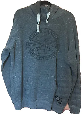 Von Dutch Y2K Flying Eyeball Art Pinstriping Gray Hoodie Sweatshirt Size 2X XXL • $75