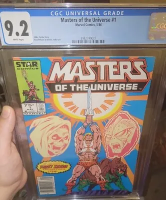 MASTERS OF THE UNIVERSE #1 CGC 9.2 Newsstand Key 1st Issue White Pages NM- 1986 • $89.99