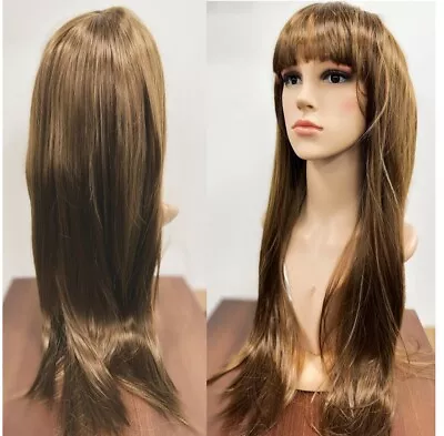 Cosplay Wigs Long Curly Wavy Fringe Fancy Dress Costume Party Deluxe Wig • £12.99