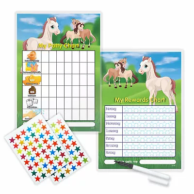 Potty Reward Chart Horse Set Magnetic Available FREE Pen And Stickers • £2.60