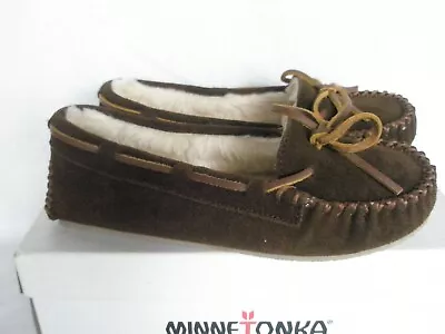 Minnetonka Moccasins Childs Cassie Size 2  Chocolate   New With Box • £12.16