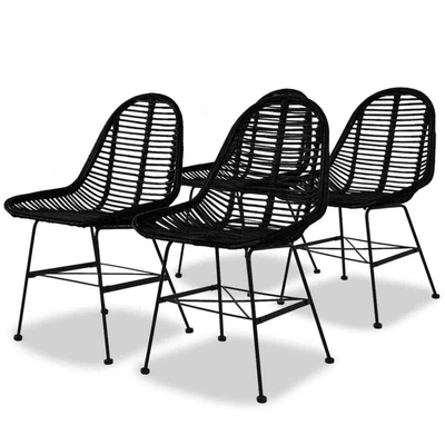 $593.99 • Buy 2/4/6x Dining Chairs Natural Rattan Kitchen Dinner Seat Brown/Black VidaXL