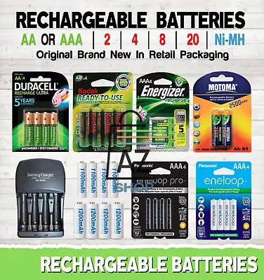 Rechargeable Batteries 4/8/20/32 AA OR AAA Ni-MH Battery Fast Charger Lot MAh • $45.95