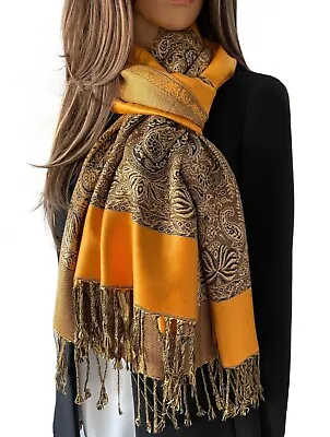 Ladies Blanket Scarf Pashmina Shawl Wrap Oversized Winter Large Vintage Paisley • £13.24